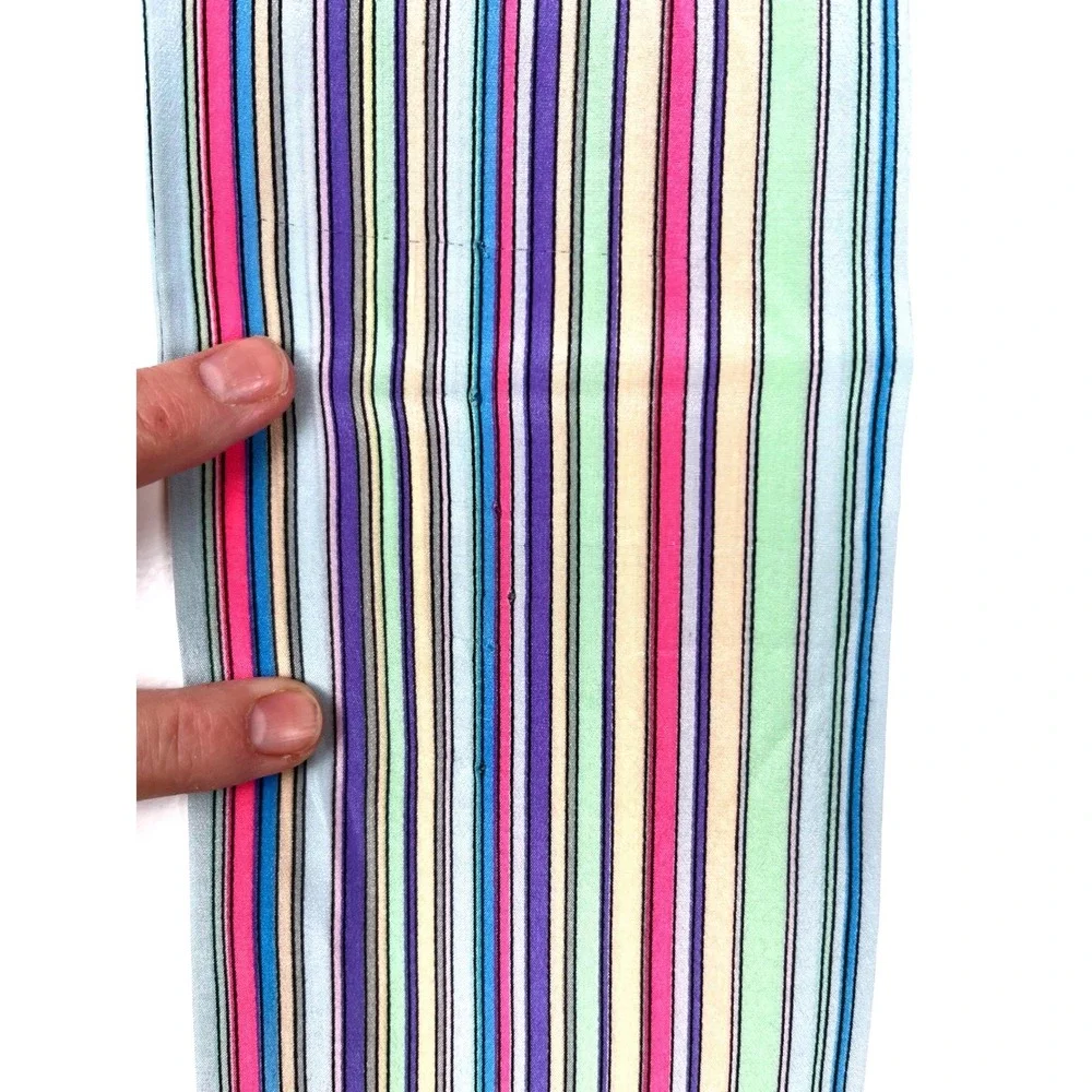 Geoffrey Beene Vintage Silk Scarf Multi Color Vertical Stripe Made in Japan Mens